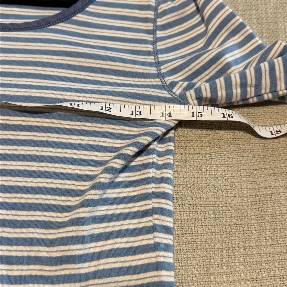Ralph Lauren Blue and White Striped Short Sleeve Top - Picture 7 of 8